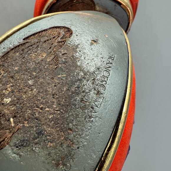 Francesca Mambrini Purple Patent Leather Strappy Platform Heels - Picture 12 of 14